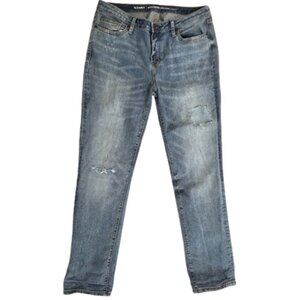 OLD NAVY Boyfriend Straight Distress Denim Patch Jeans Women's 10 Regular